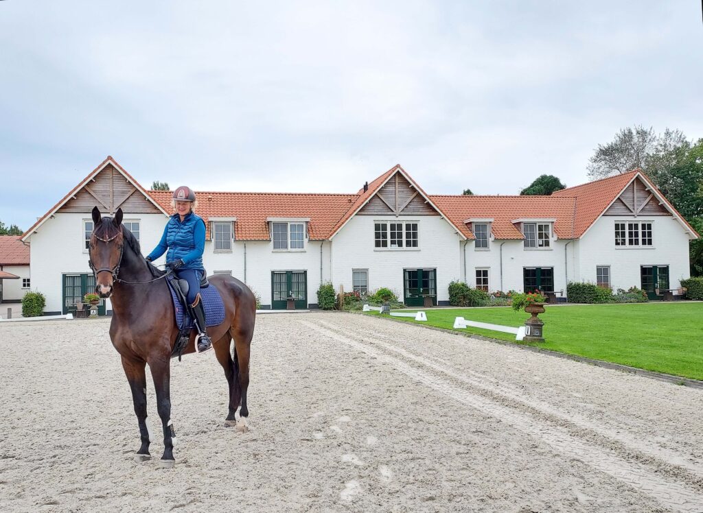 dressage rider training with horse