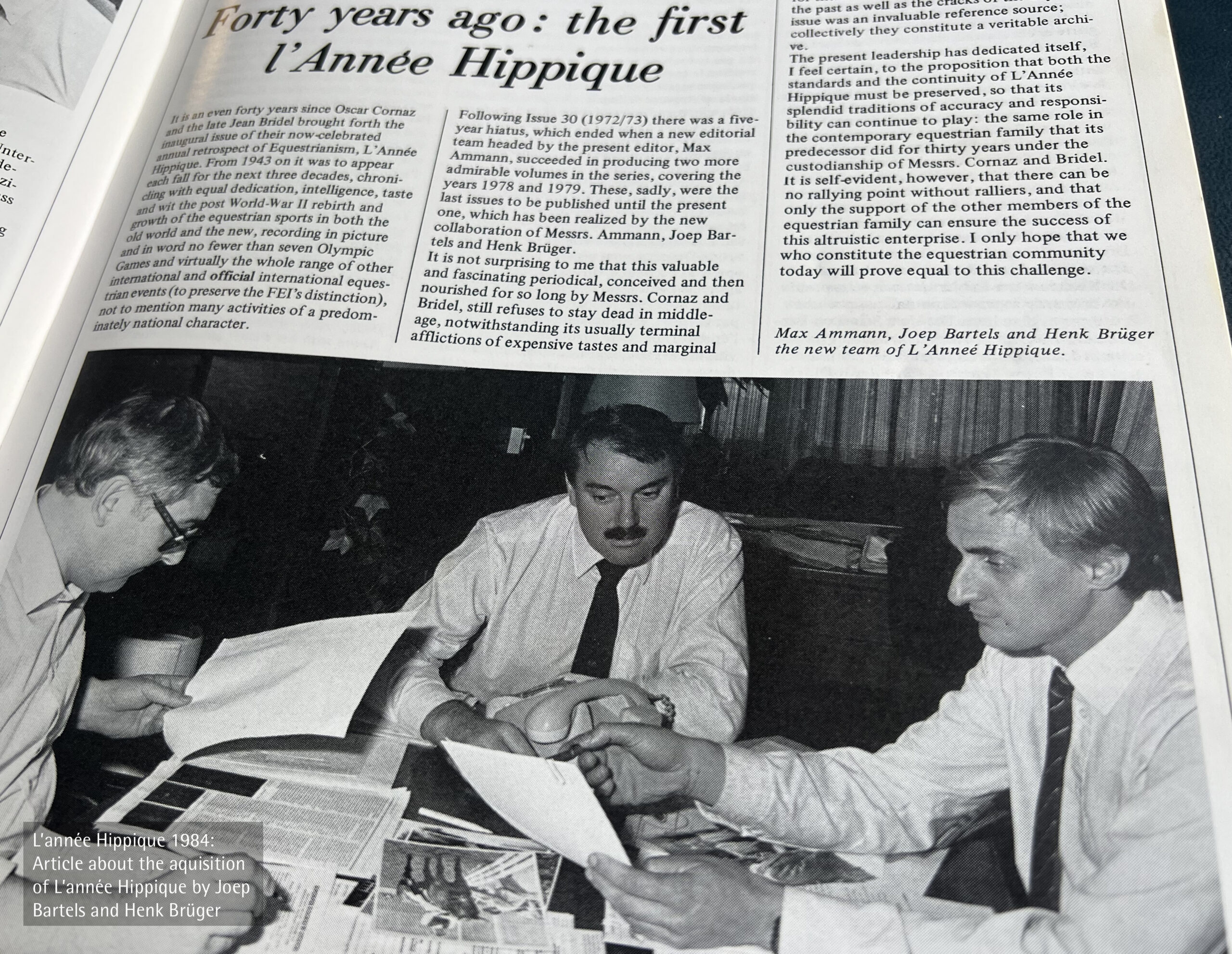 L’année Hippique 1984_Article aquisition
